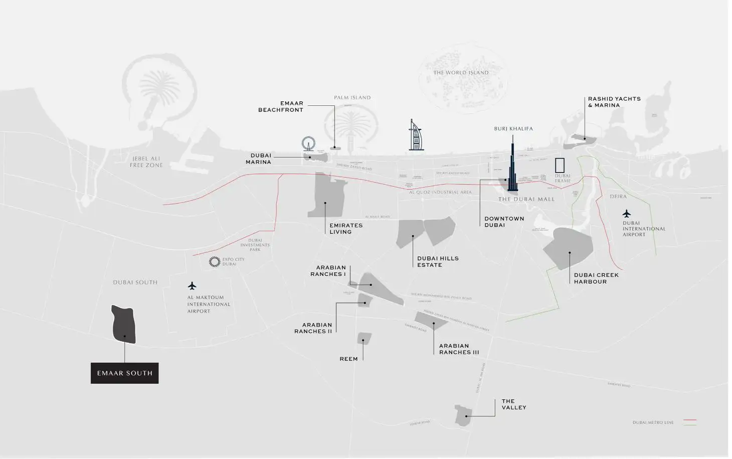 Greenridge at Emaar South Location Map