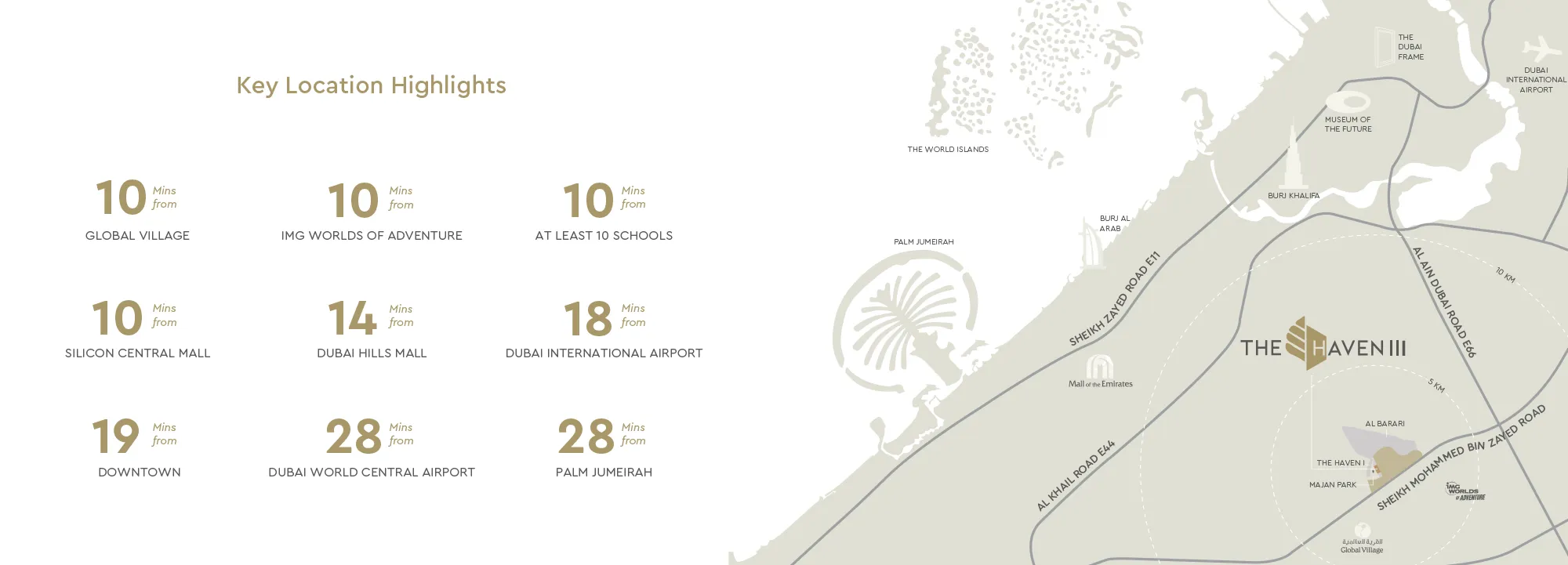The Haven 3 at Majan Location Map