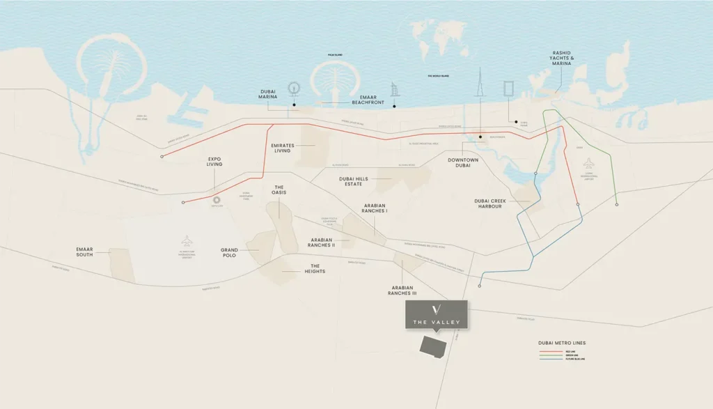 Avelia at The Valley Location Map