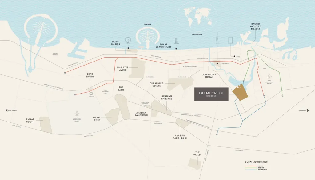 Creek Haven at Dubai Creek Harbour Location Map