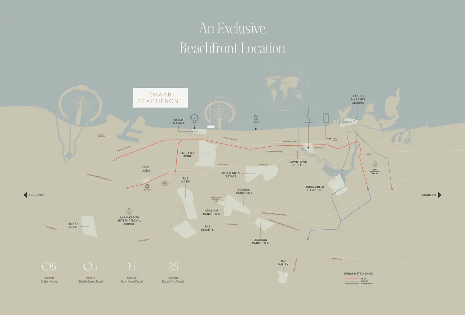 The Bristol at Emaar Beachfront Location Map