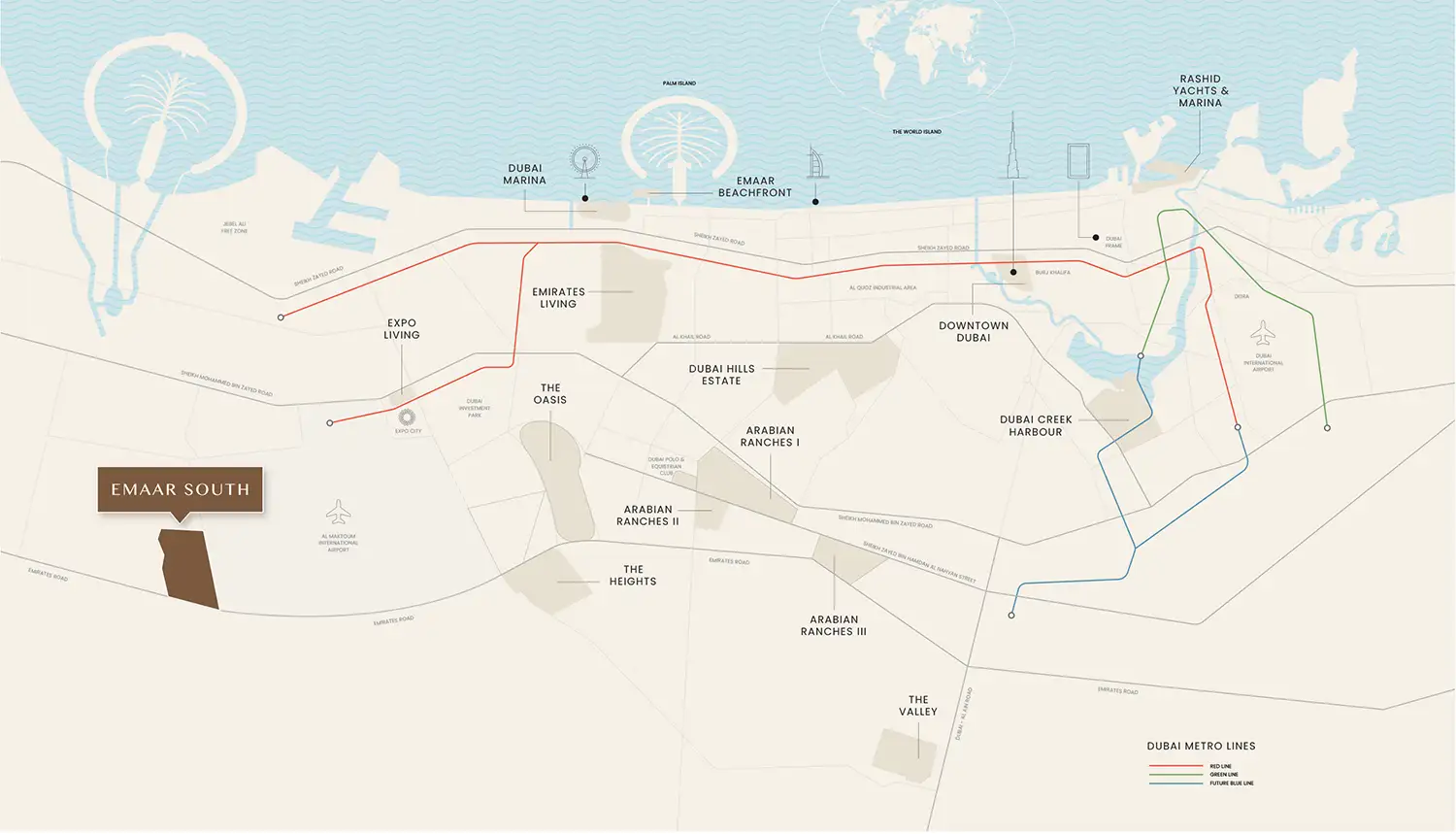 Golf Field at Emaar South Location Map
